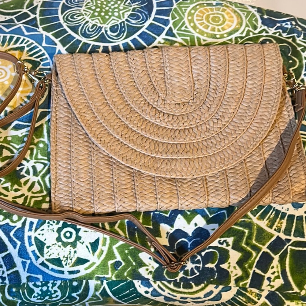 Reitmans Tan Crossbody Bag with Woven Design